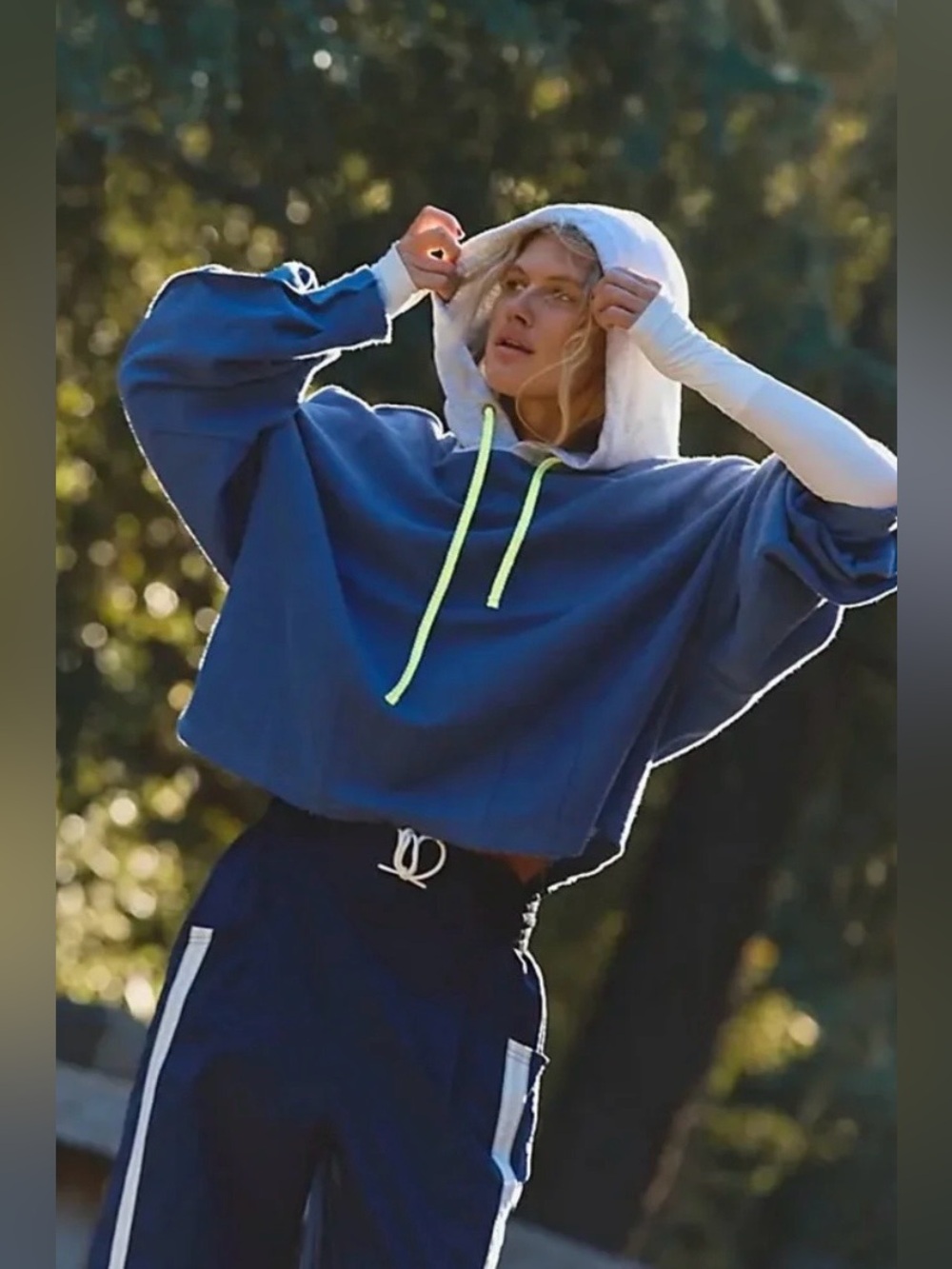 NWT Free People End Game Hoodie in Wild Wind Combo